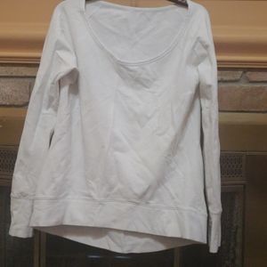 Lululemon white sweatshirt low high. Size large.